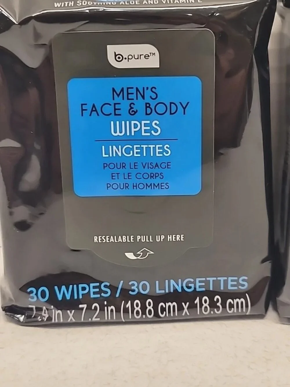 Men's Face & Body Wipes Aloe Vitamin E: Removes Dirt & Grime On The Go